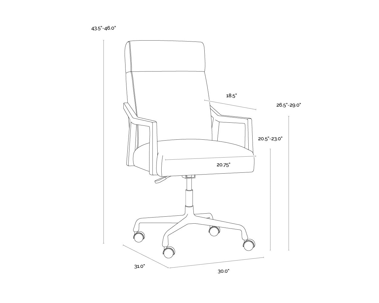 Collin Office Chair - Natural - Heather Ivory Tweed