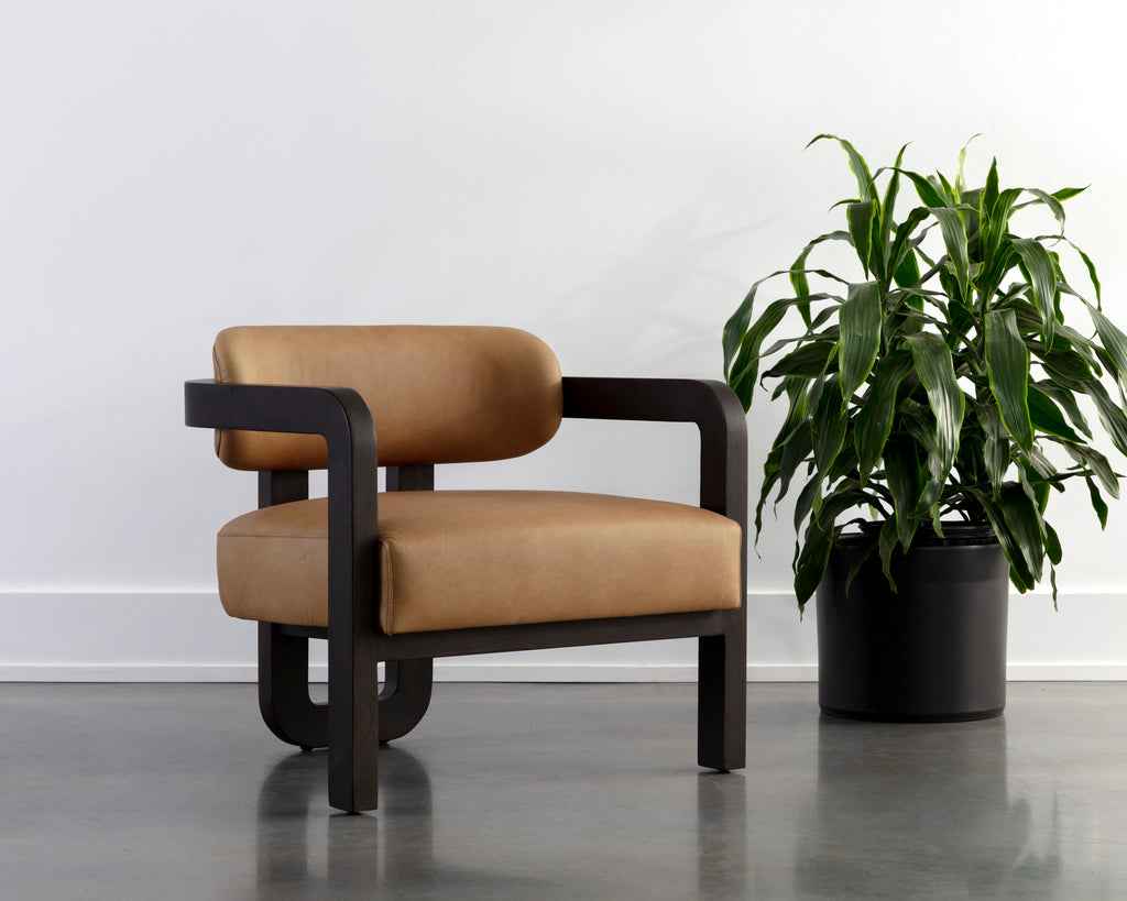 Madrone Lounge Chair - Brown - Ludlow Sesame Leather