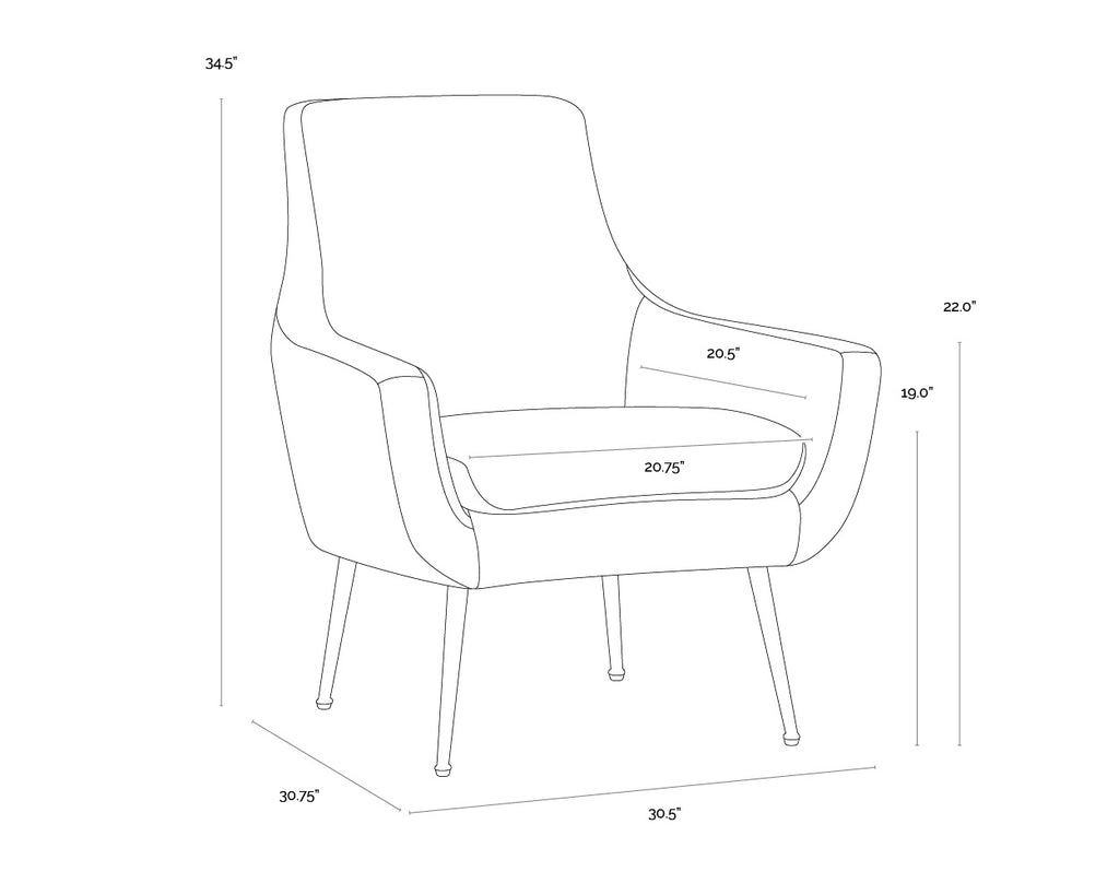 Aletta Lounge Chair - Nono Petrol