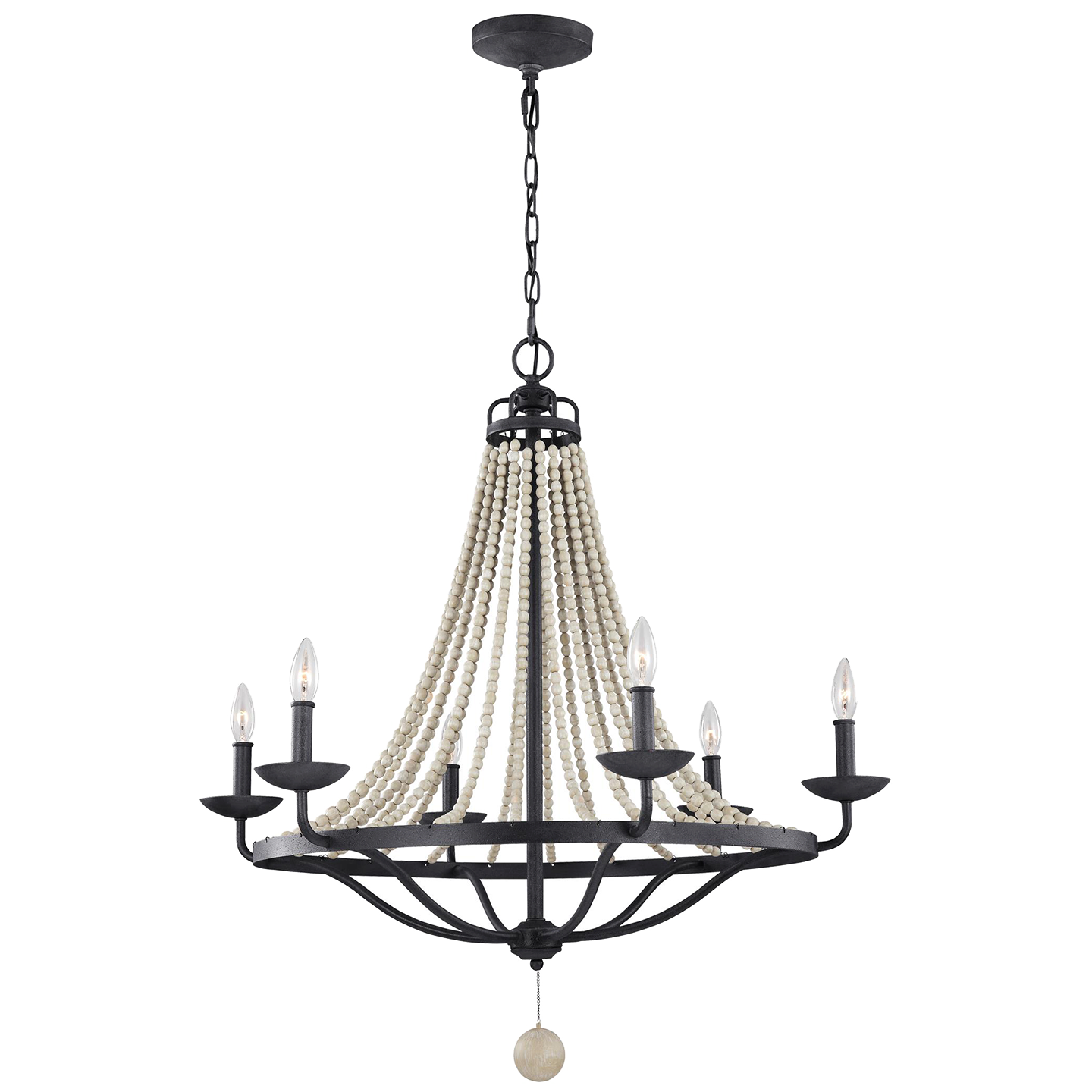 Nori Large Chandelier Dark Weathered Zinc / Driftwood Grey