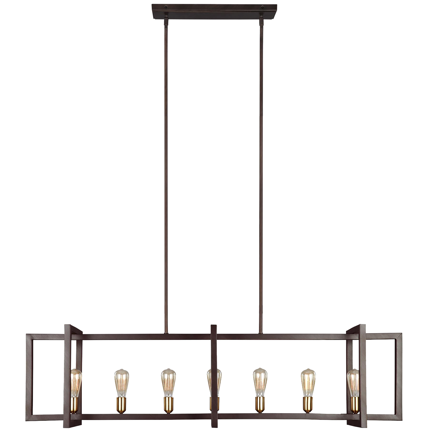 Finnegan Large Linear Chandelier New World Bronze