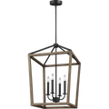 Gannet Medium Chandelier Weathered Oak Wood / Antique Forged Iron