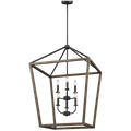 Gannet Large Chandelier Weathered Oak Wood / Antique Forged Iron