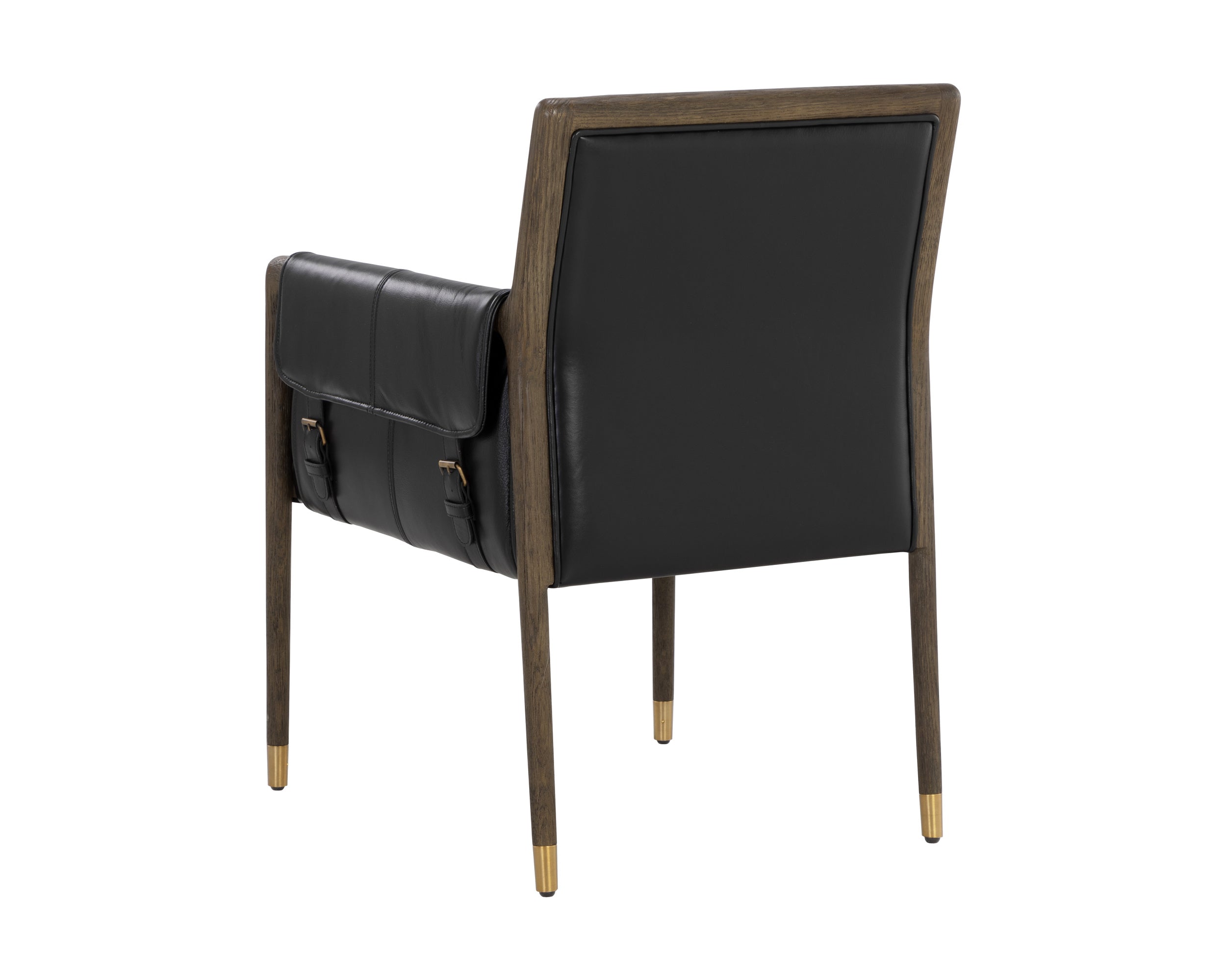 Mauti Dining Armchair - Distressed Brown - Cortina Black Leather