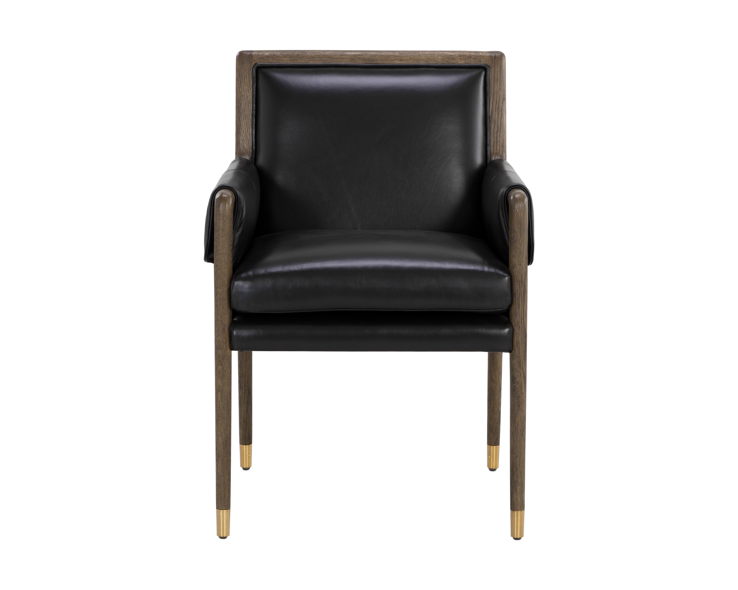 Mauti Dining Armchair - Distressed Brown - Cortina Black Leather
