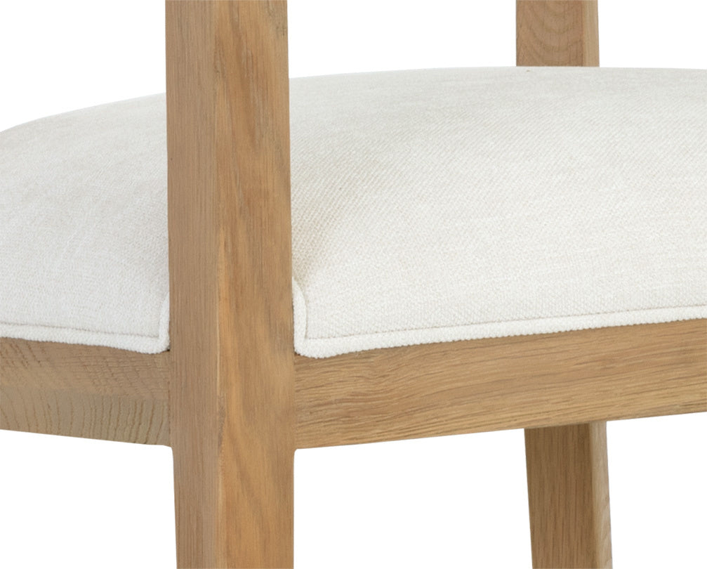 Brylea Dining Armchair - Natural - Heather Ivory Tweed