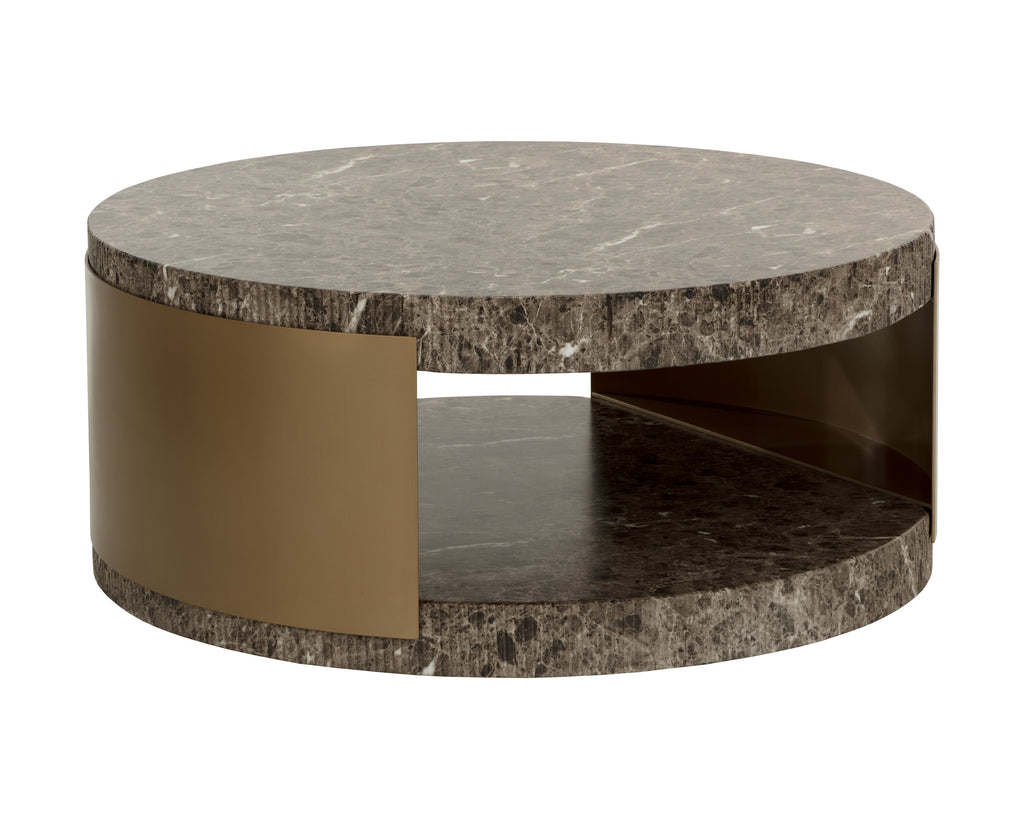 Cavette Coffee Table - Marble Look - Dark Emperador