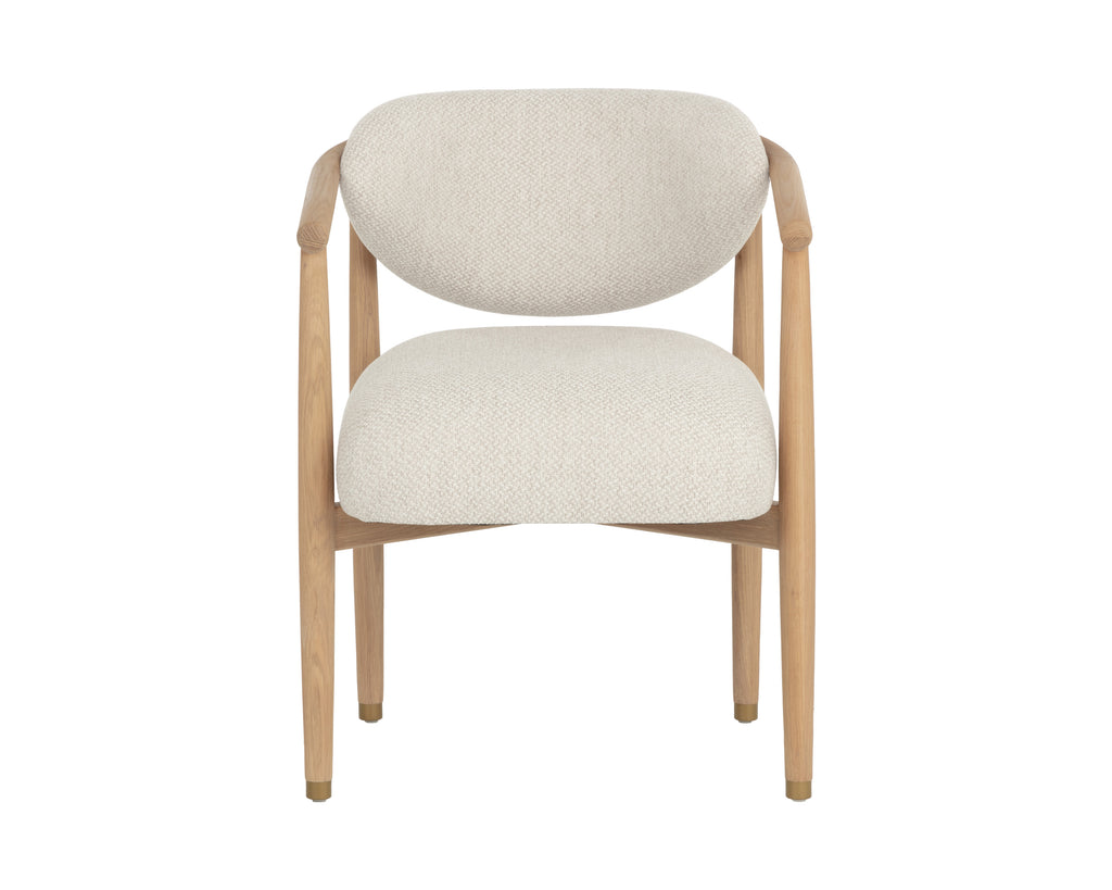 Sigrid Dining Armchair - Light Oak - Monument Oatmeal