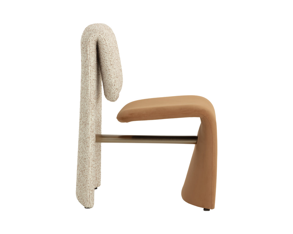 Dunnington Dining Chair - Gold - Kona Camel / Noah Ecru