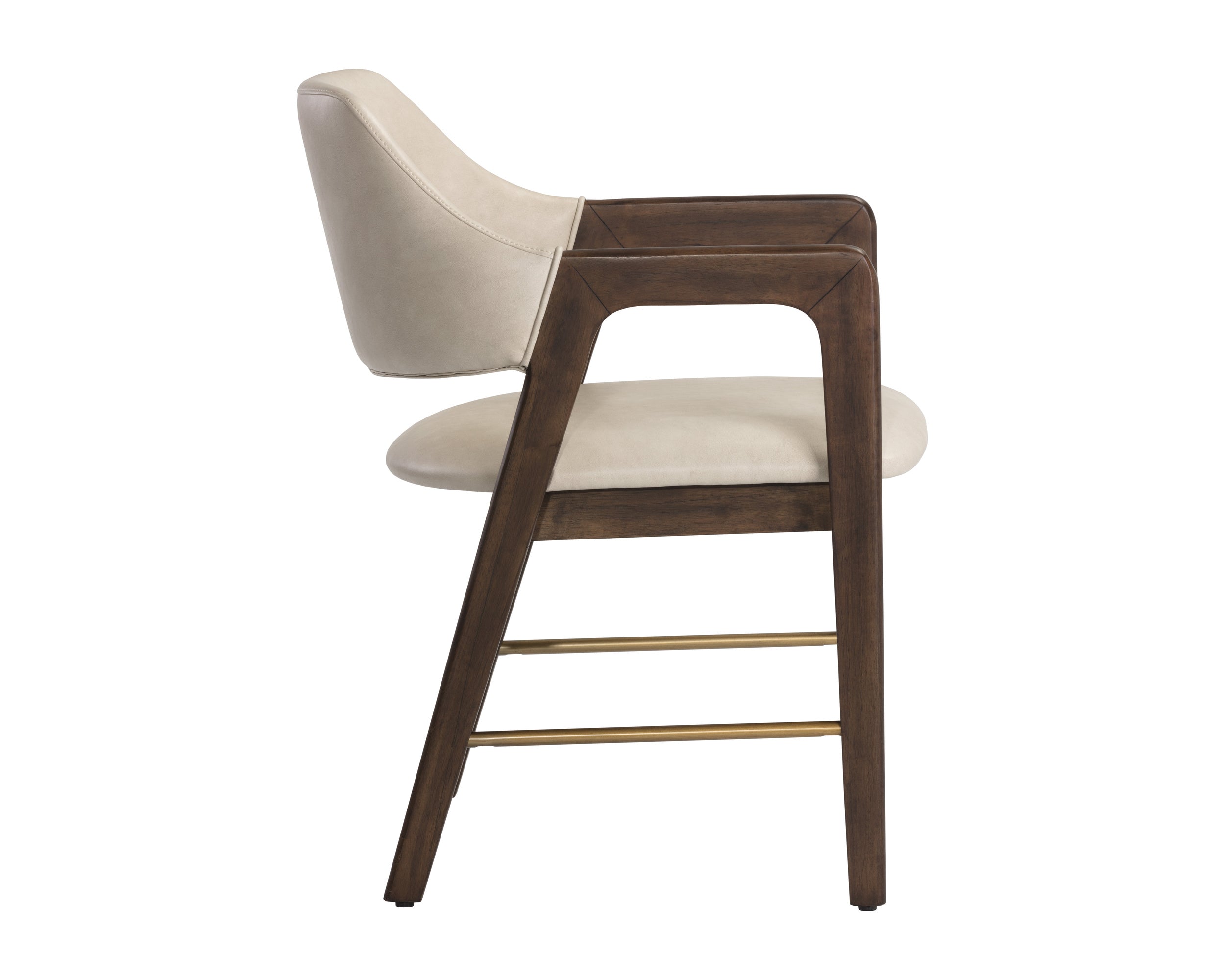 Milton Dining Armchair - Smoke Acacia - Bravo Cream
