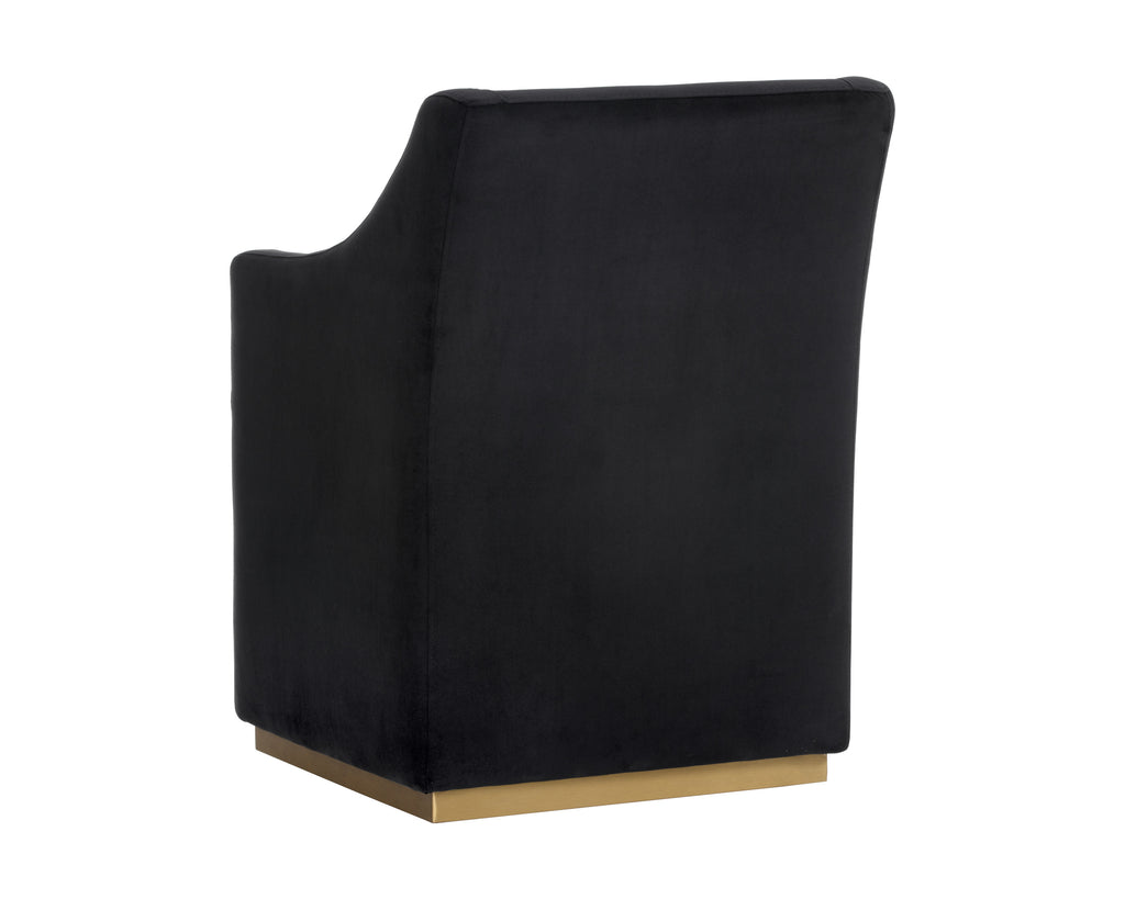Zane Wheeled Dining Armchair - Abbington Black