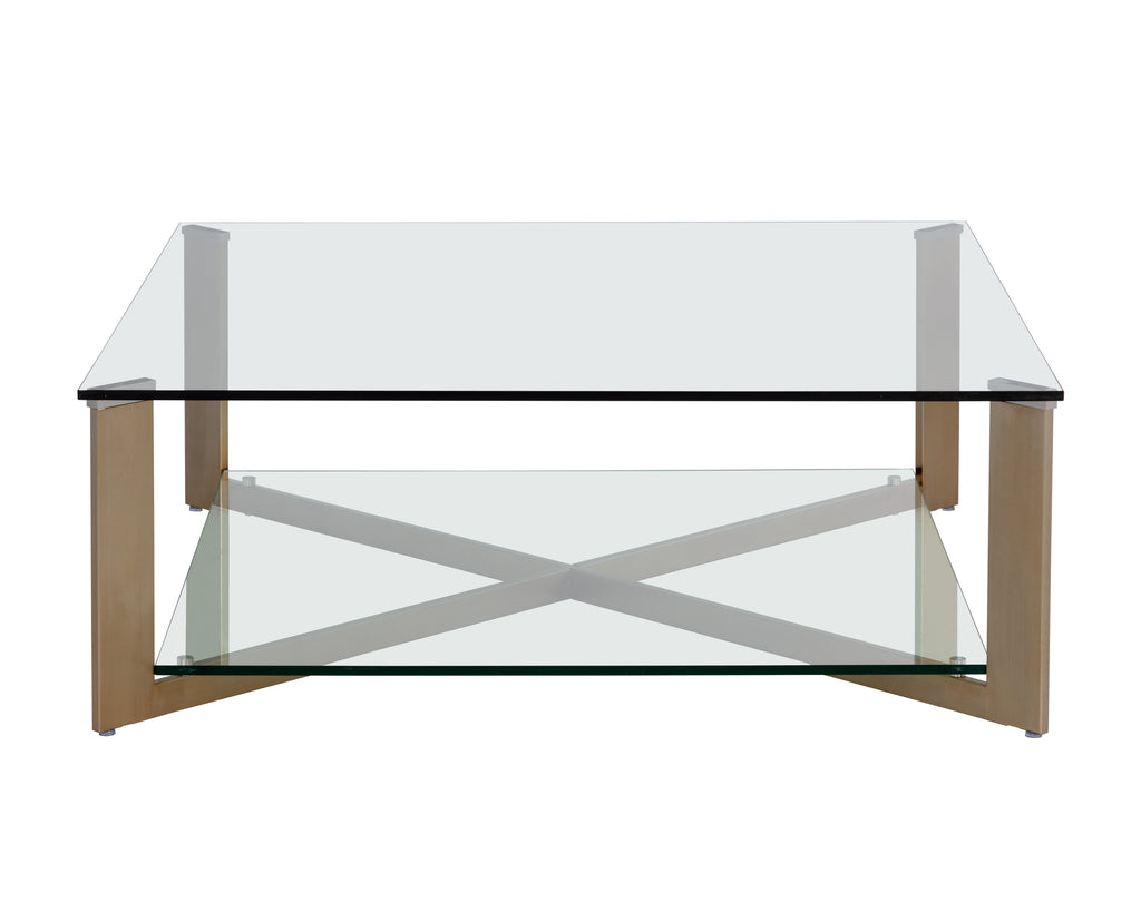 Xavier Coffee Table - Square - Antique Brass