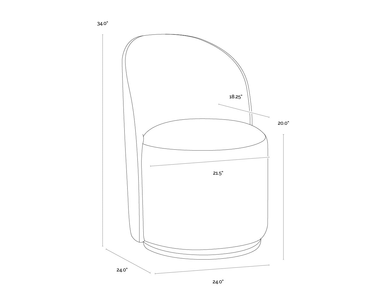 Cavoli Swivel Dining Chair - Effie Linen