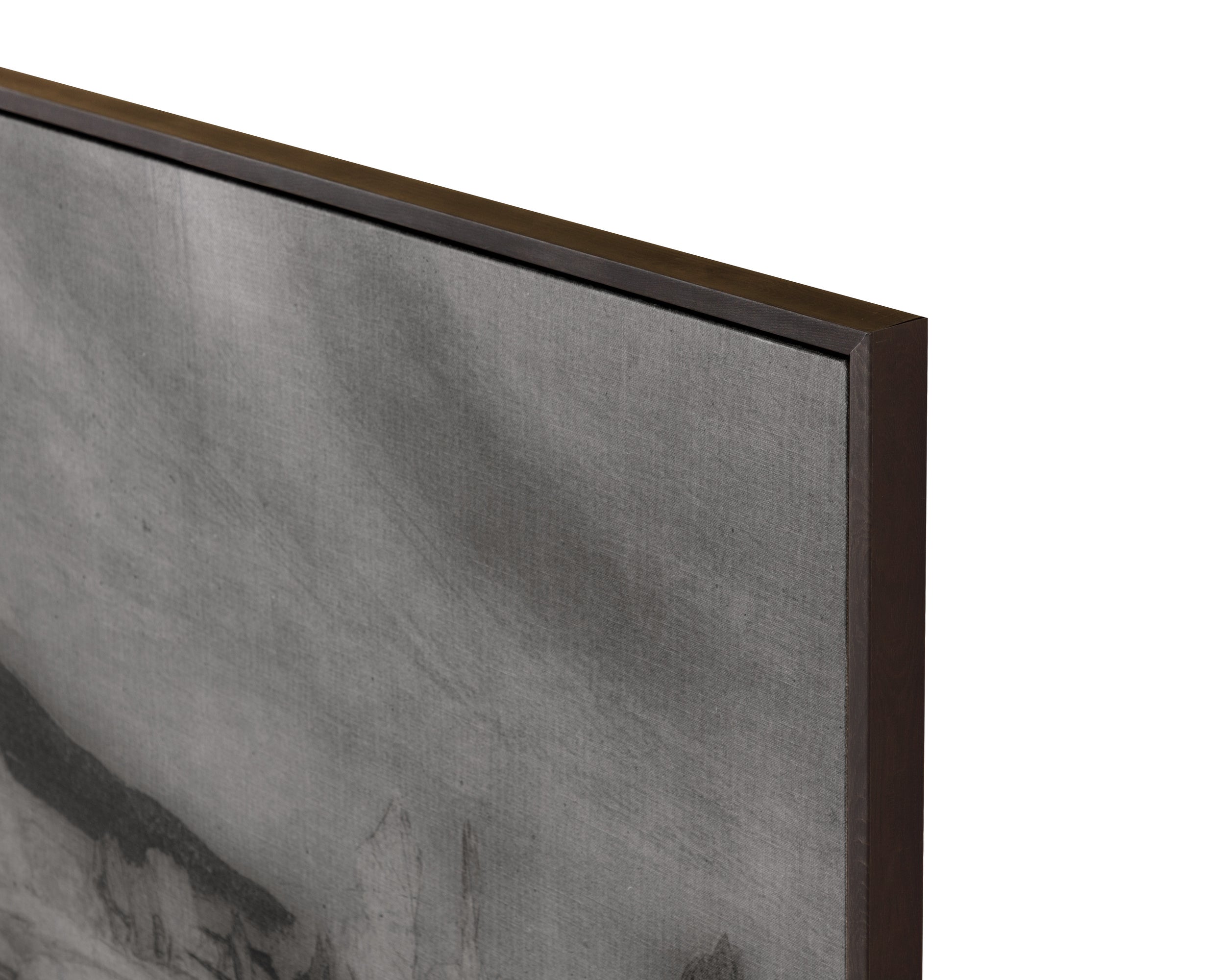 Antique Landscape - 50" X 35" - Brown Floater Frame