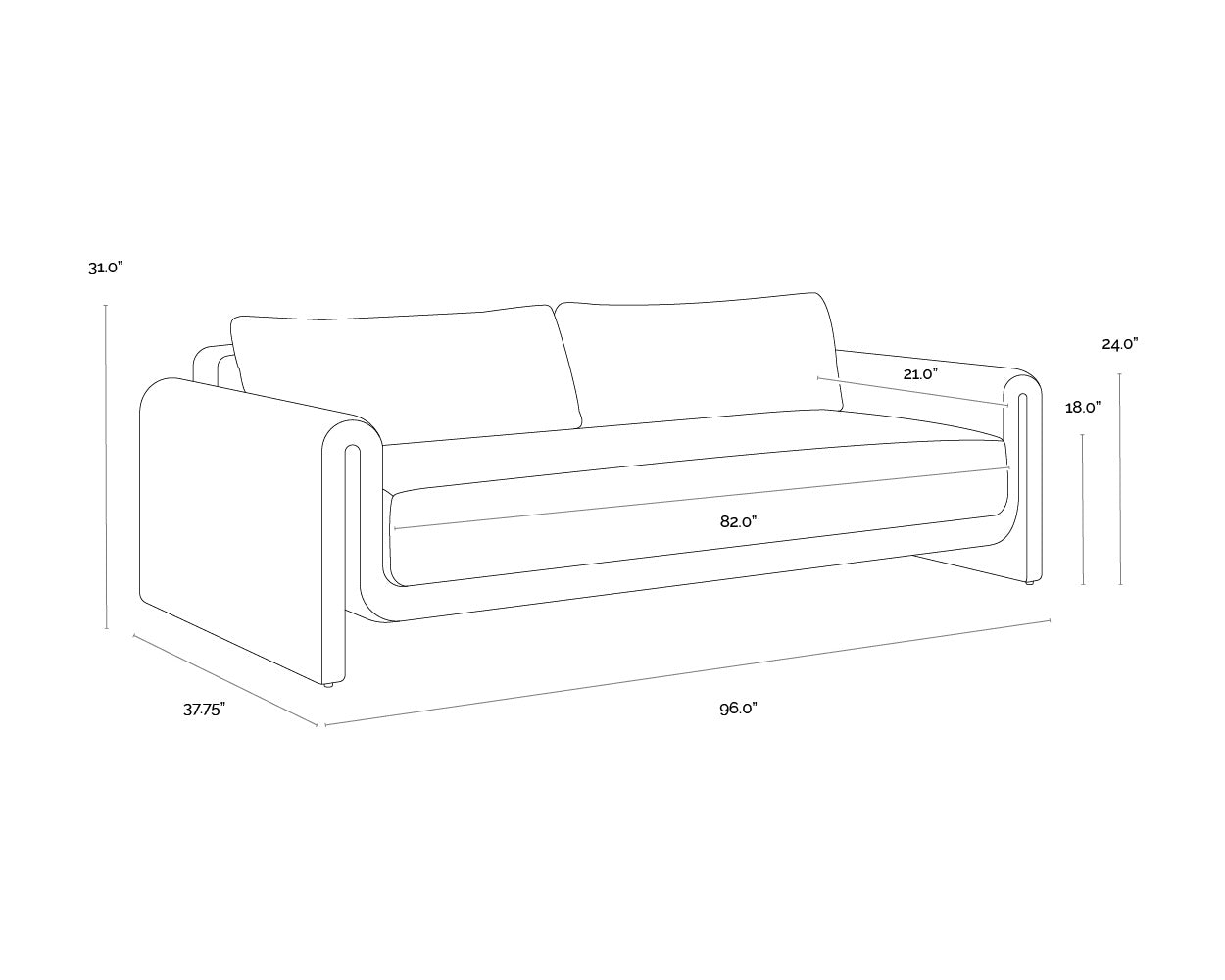 Tibi Sofa - Natural - Louis Cream