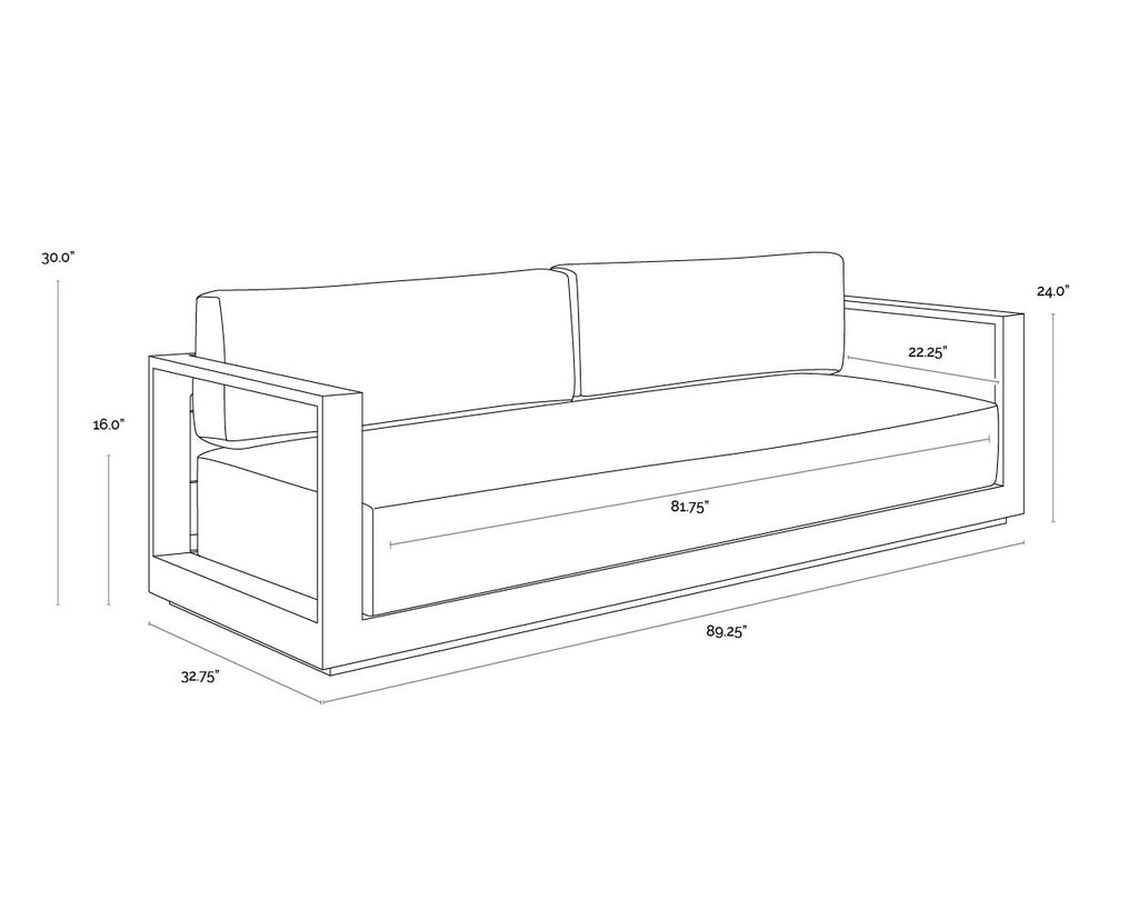 Tavira Sofa - Greige - Stinson White