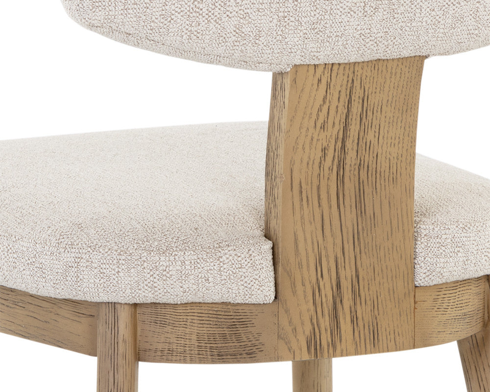 Rickett Dining Chair - Weathered Oak - Dove Cream