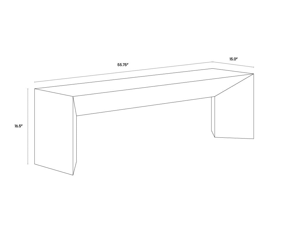 Nomad Bench - Marble Look - White