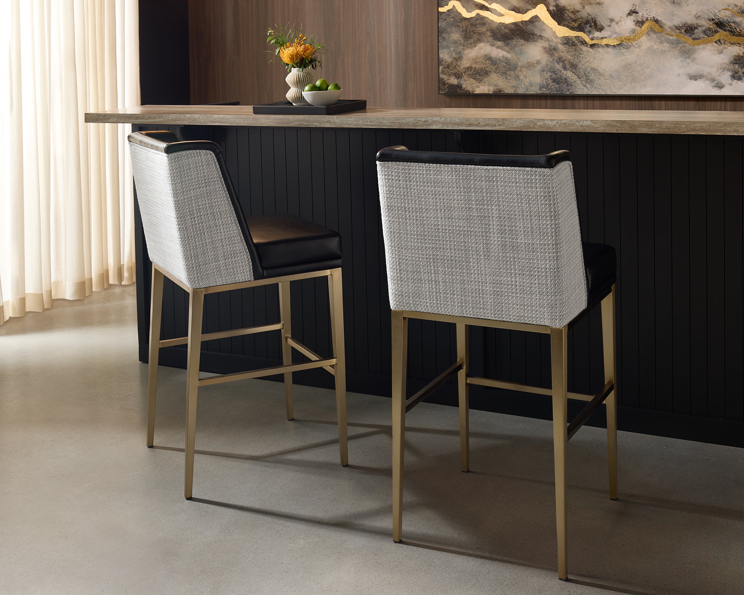 Joplin Barstool - Cantina Black / Vera White Pepper