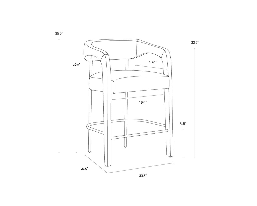 Mavia Counter Stool - Ludlow Sesame Leather