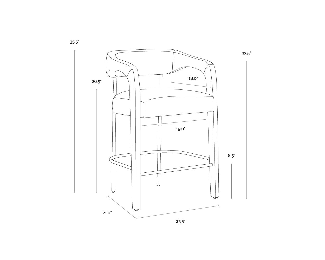 Mavia Counter Stool - Ludlow Sesame Leather