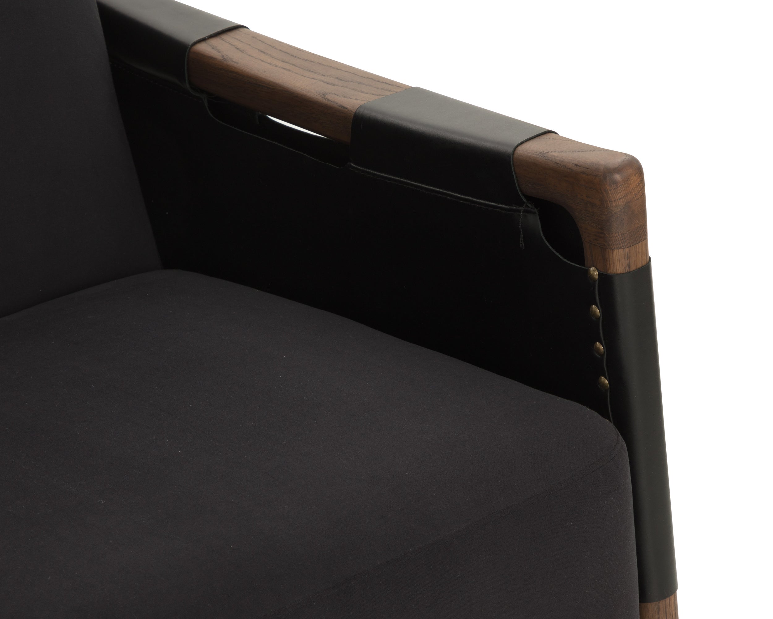 Calloway Lounge Chair - Antique Brown - Abbington Black / Onyx Leather