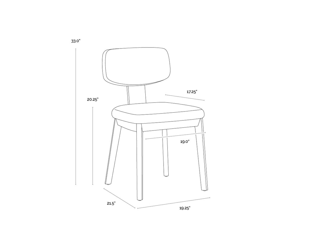 Rickett Dining Chair - Dark Brown - Dove Cream
