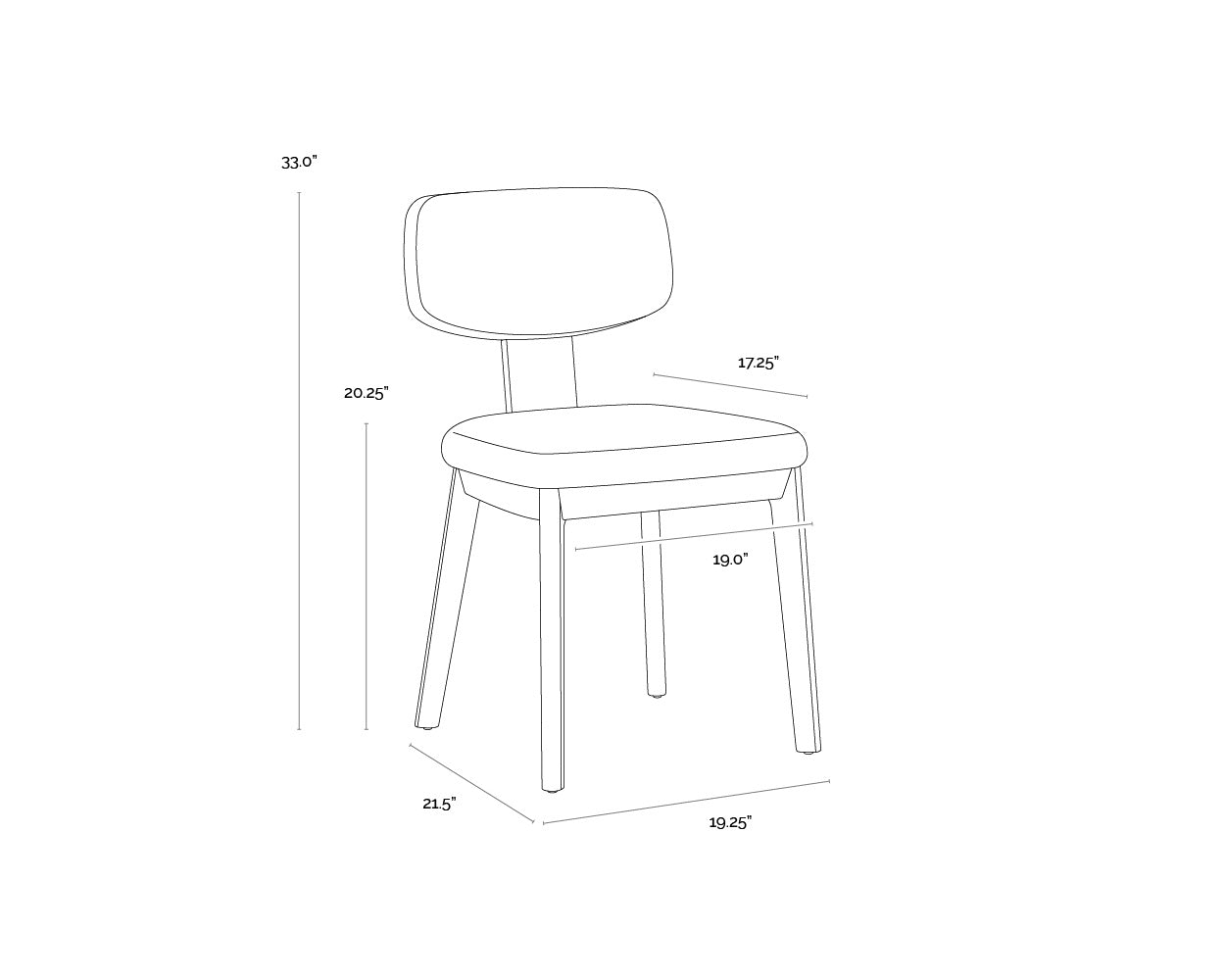 Rickett Dining Chair - Dark Brown - Dove Cream