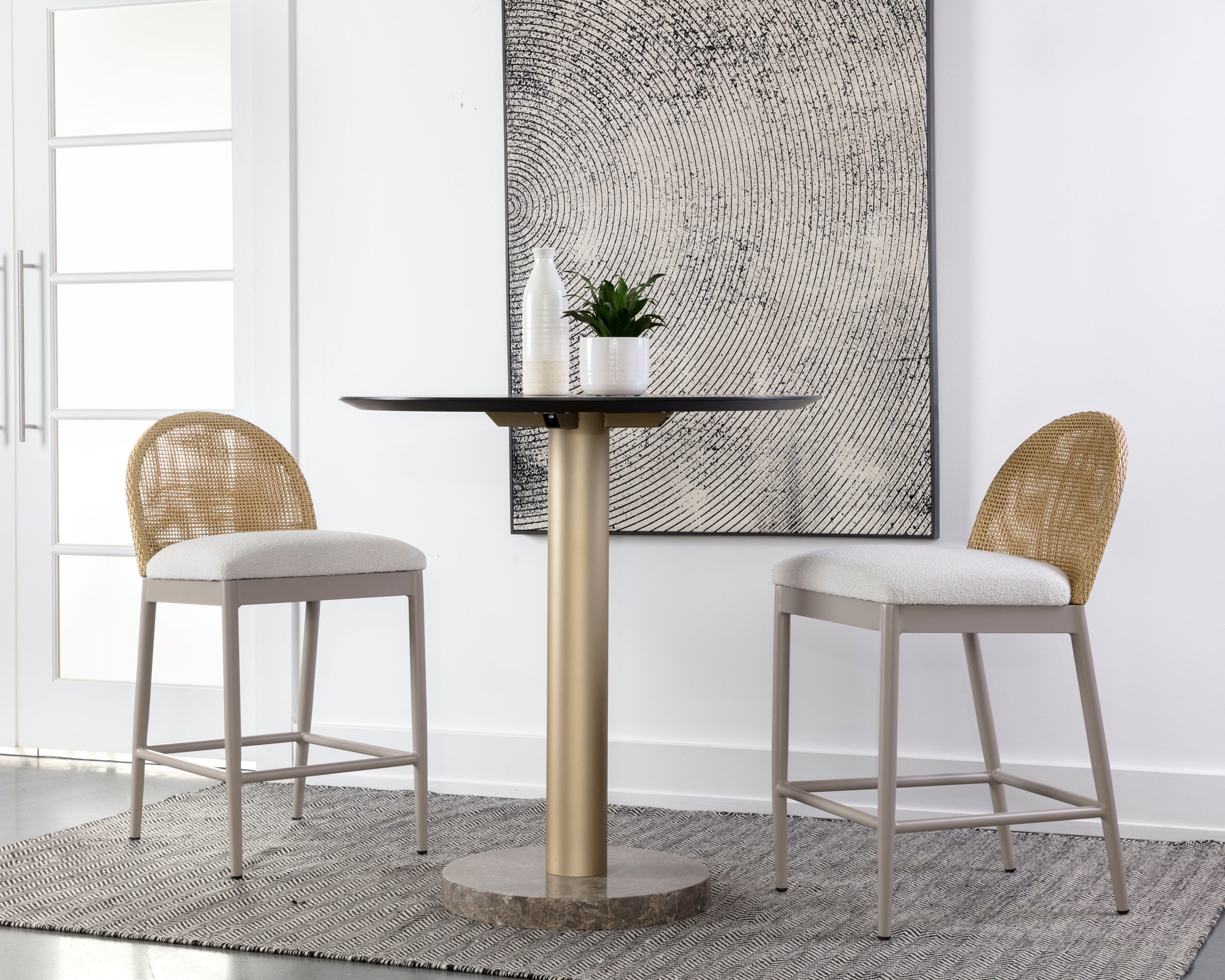 Calandri Counter Stool - Greige - Louis Cream