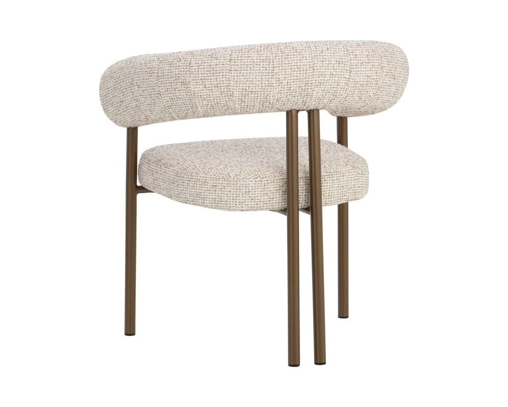 Oniva Dining Armchair - Antique Bronze - Noah Ecru