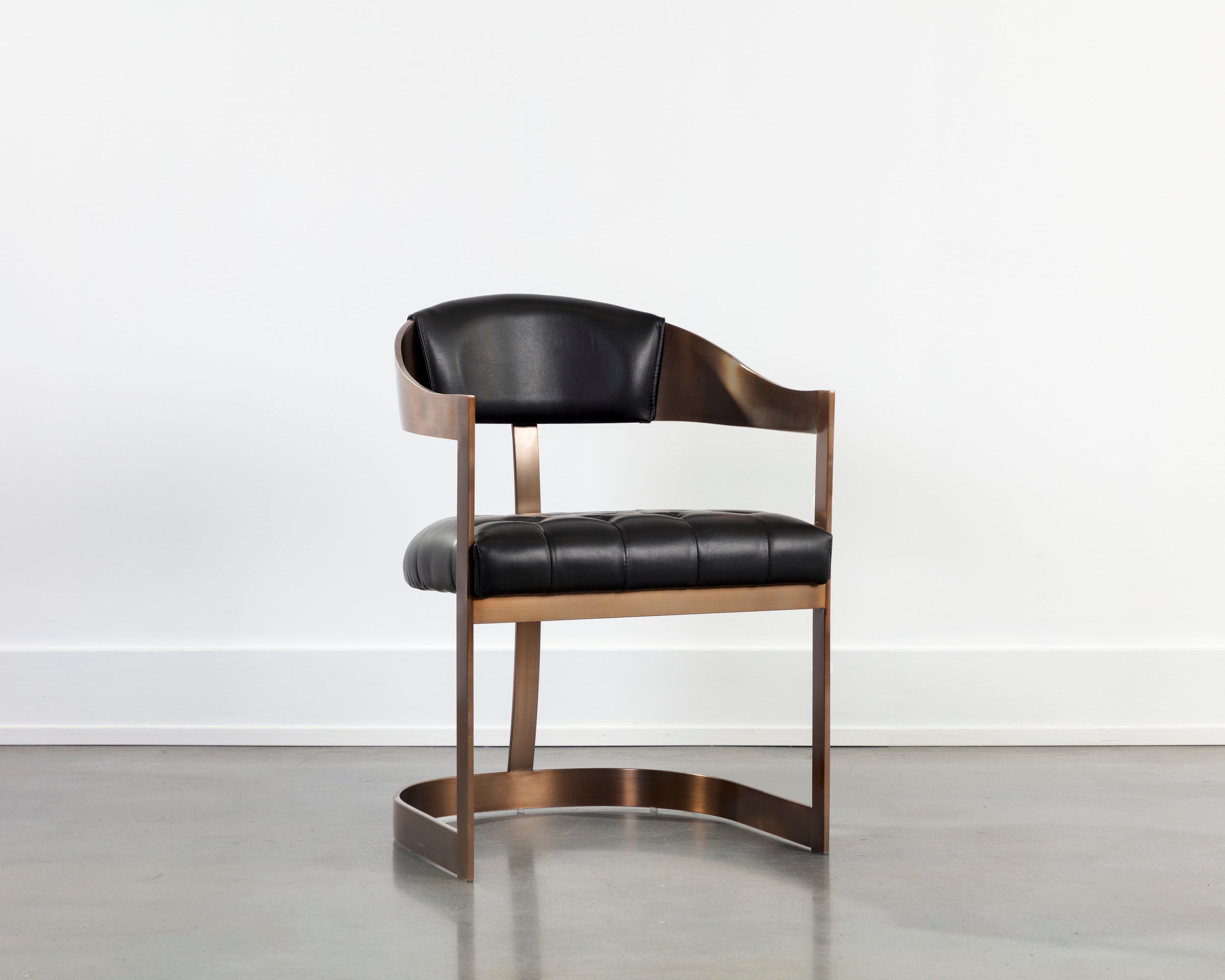 Beaumont Dining Armchair - Antique Brass - Cantina Black