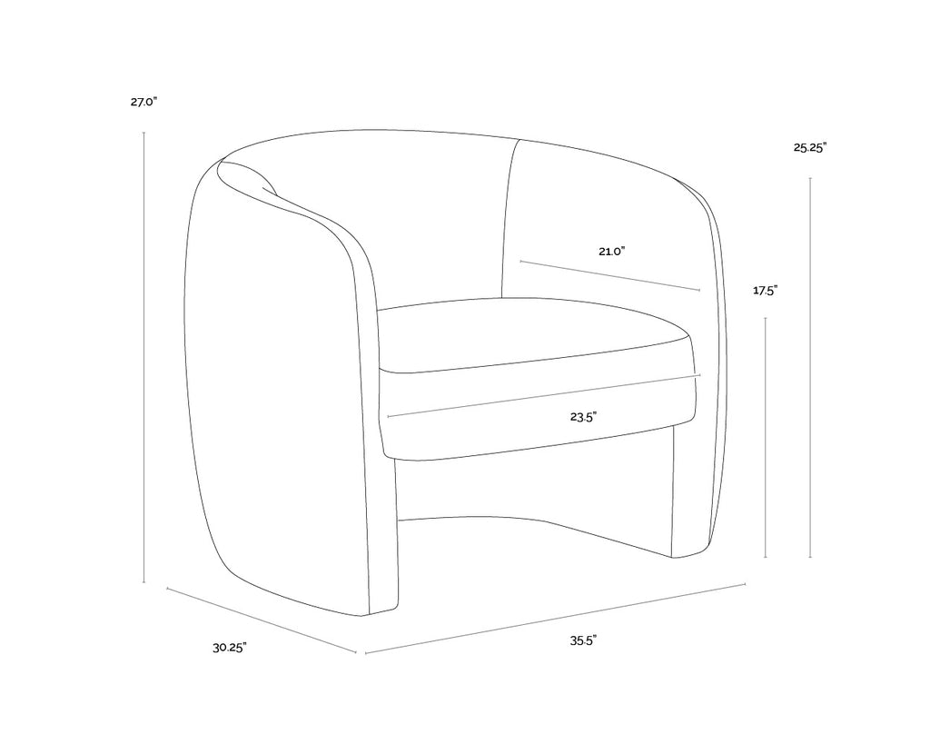 Mircea Lounge Chair - Bergen Ivory