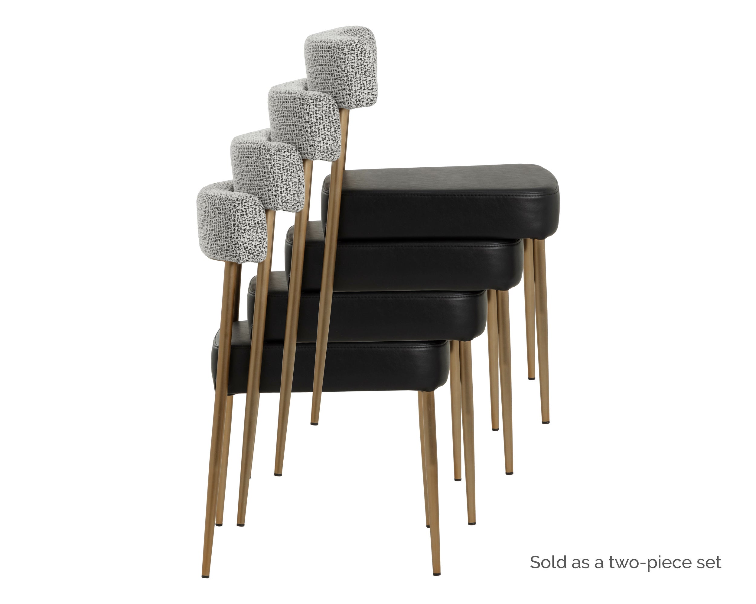 Ashwin Stackable Dining Chair - Bravo Black / Helios Check Black