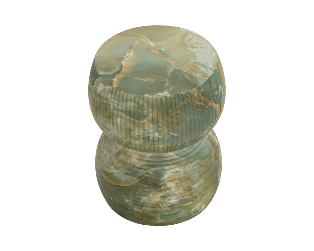 Gemina End Table - Marble Look - Jade Onyx