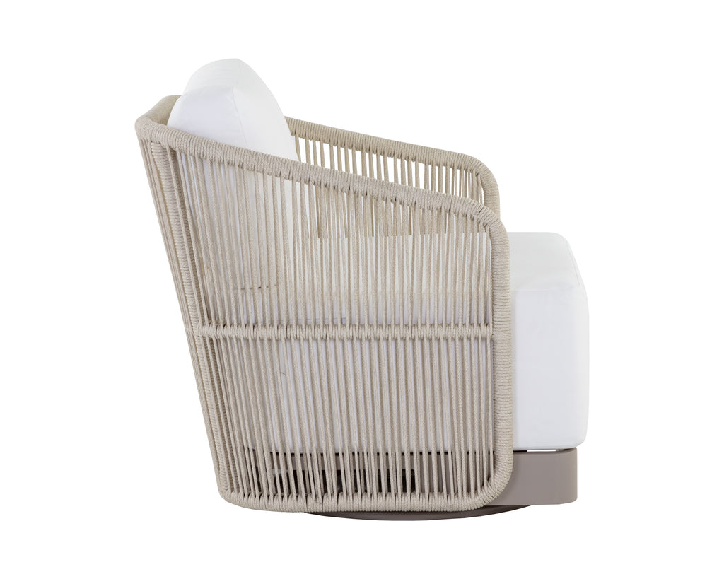 Allariz Swivel Armchair - Greige - Stinson White