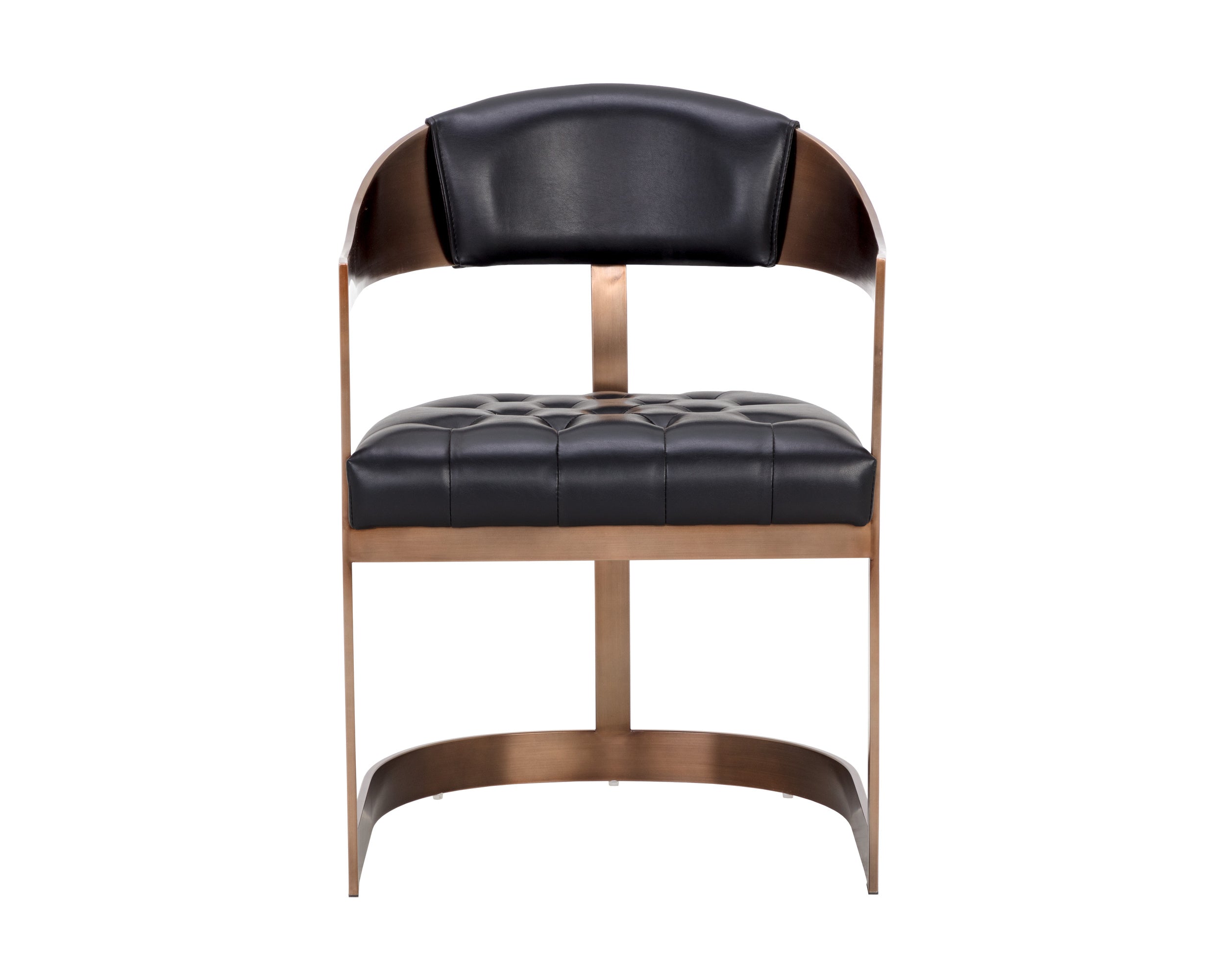 Beaumont Dining Armchair - Antique Brass - Cantina Black