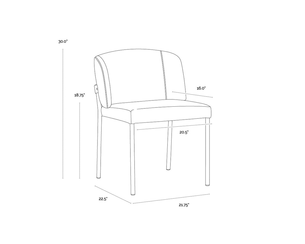 Pearce Dining Chair - Light Grey / Bravo Cognac