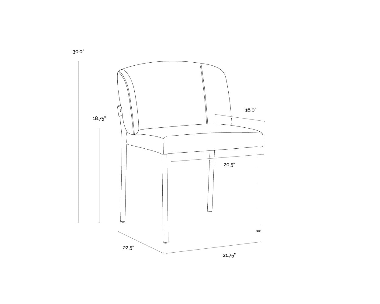 Pearce Dining Chair - Light Grey / Bravo Cognac