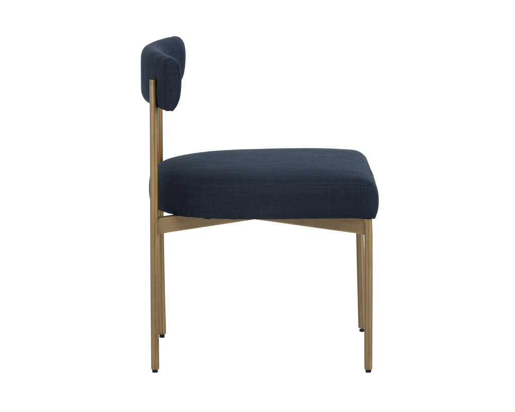 Seneca Dining Chair - Antique Brass - Arena Navy