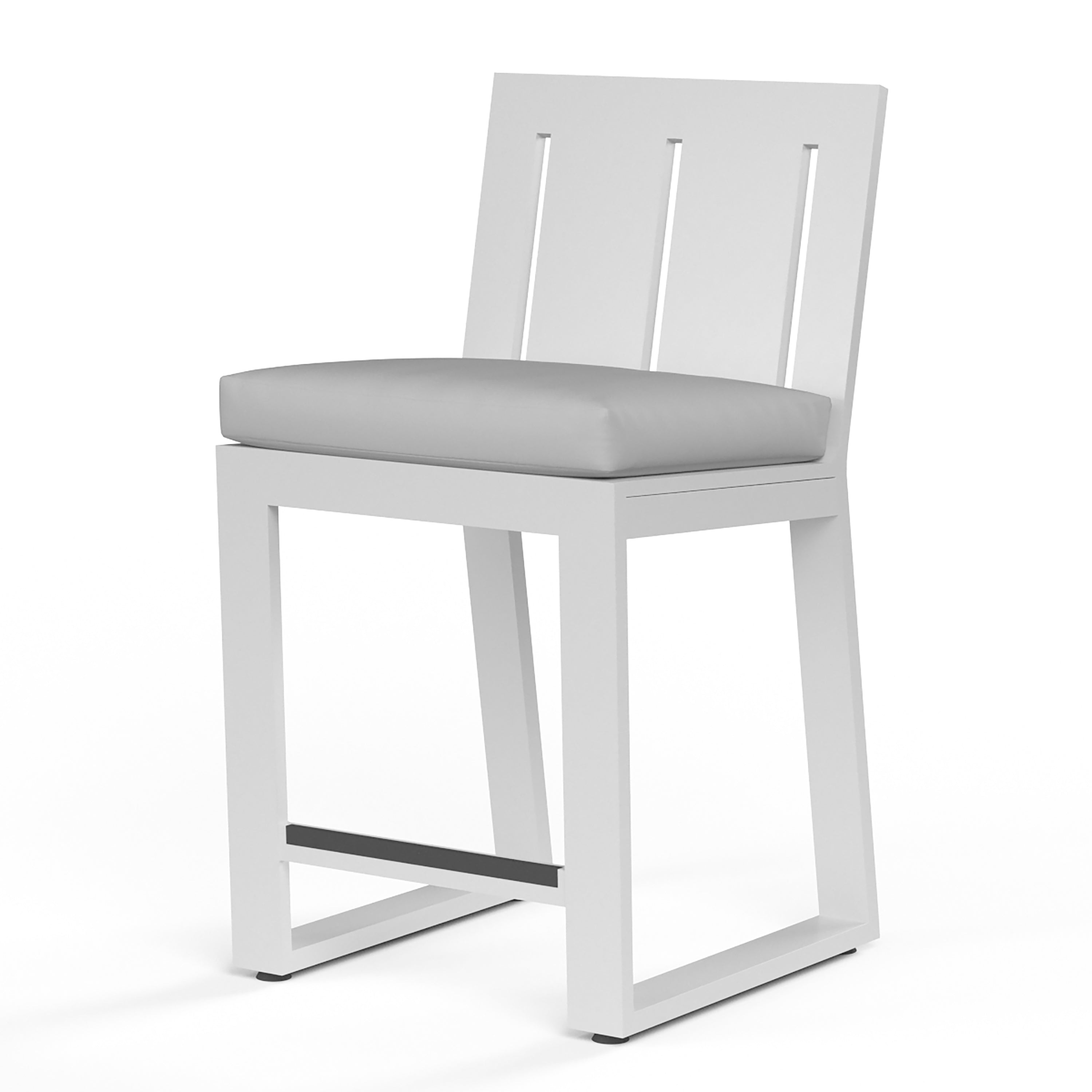 Newport Barstool in Cast Silver, No Welt