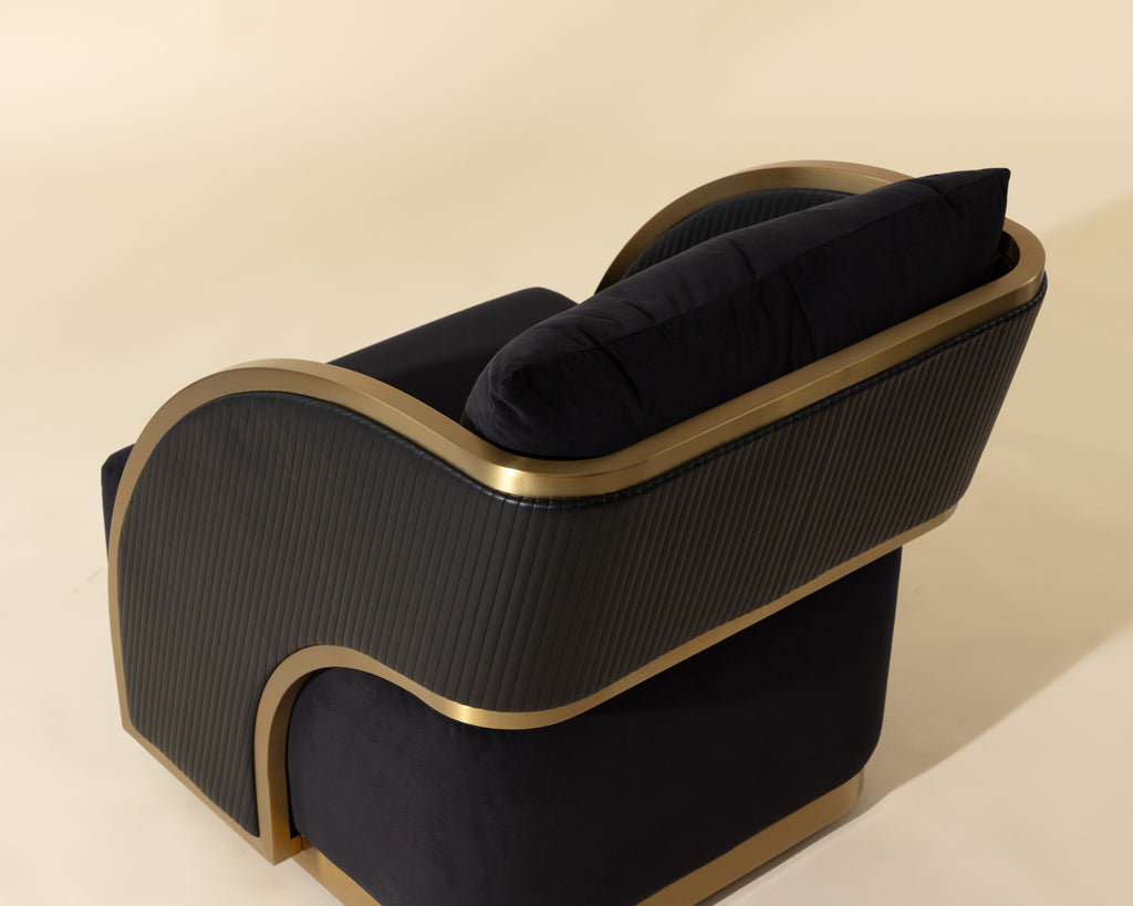 Baz Swivel Lounge Chair - Abbington Black / Napa Black