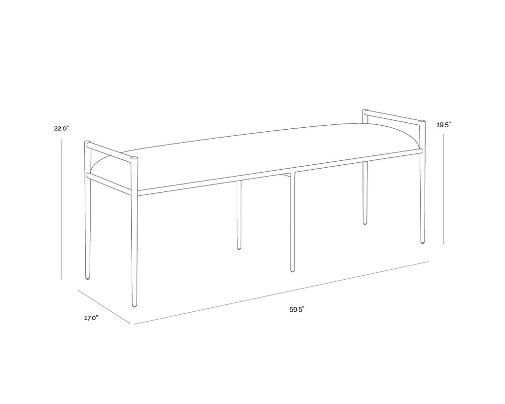 Esai Bench - Zenith Taupe Grey