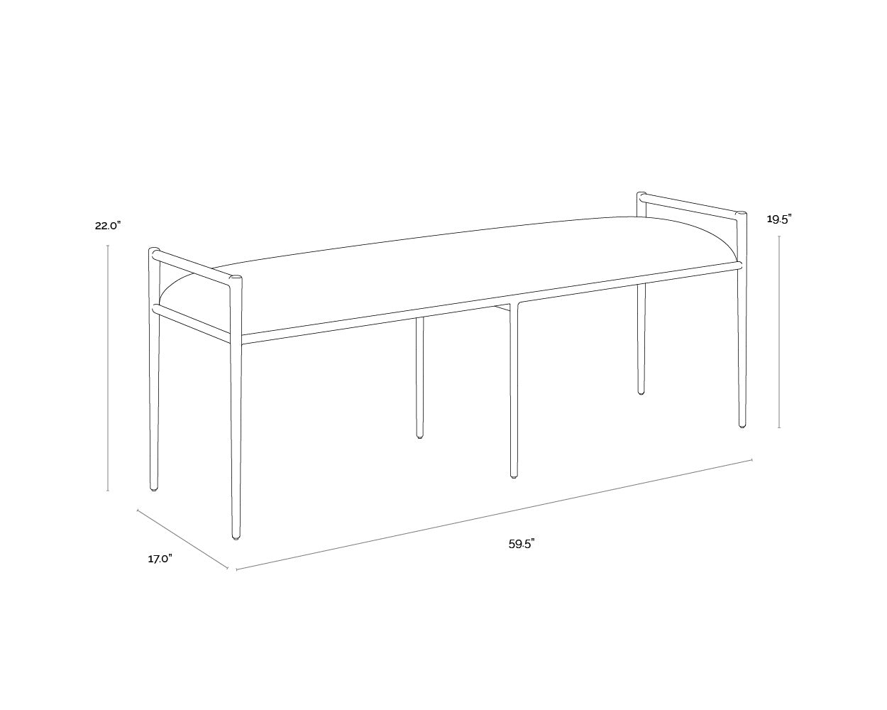Esai Bench - Zenith Taupe Grey