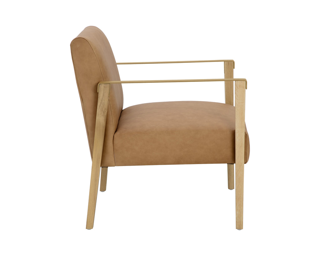 Earl Lounge Chair - Rustic Oak - Ludlow Sesame Leather