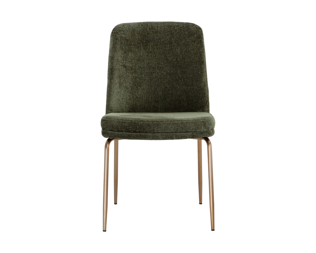 Zeke Dining Chair - Antique Brass - Bergen Olive