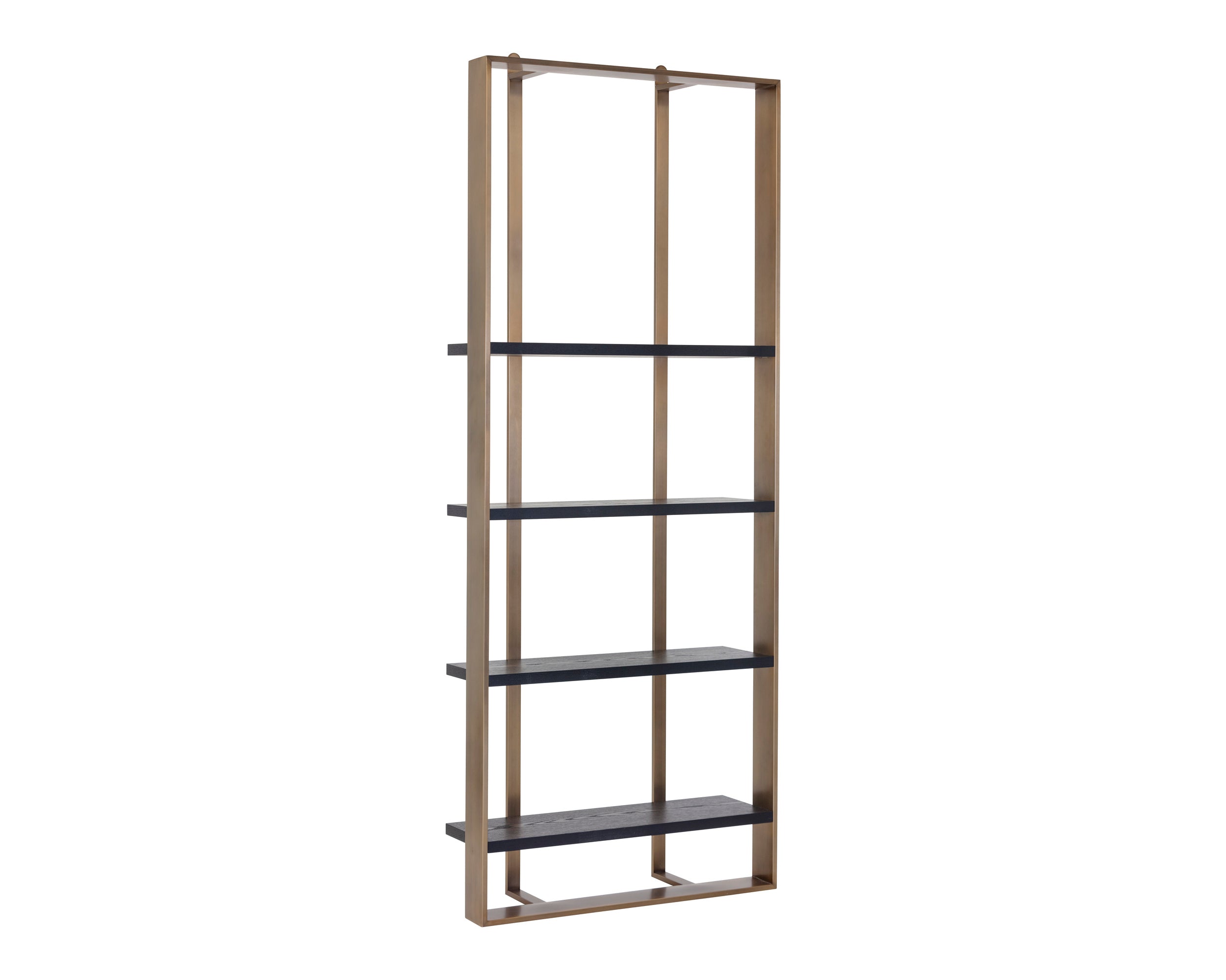 Dalton Bookcase - Antique Brass - Black