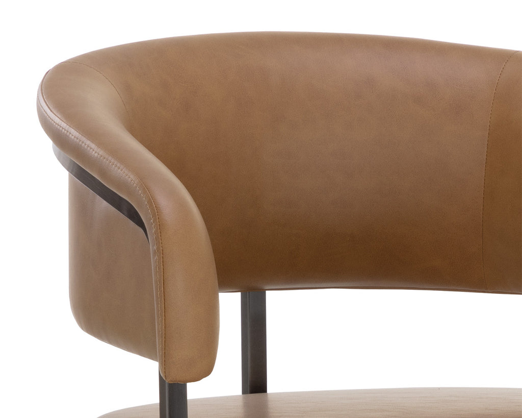 Marris Counter Stool - Gunmetal - Milliken Cognac