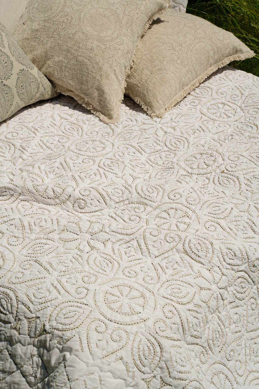 Liliette Cotton Cutwork Bed Quilt