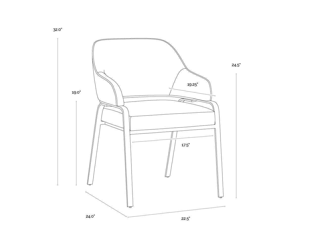 Malachi Dining Armchair - Milliken Cognac