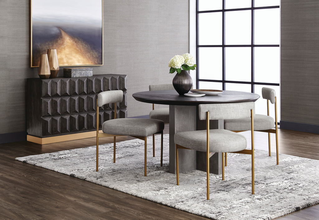 Seneca Dining Chair - Antique Brass - Arena Cement